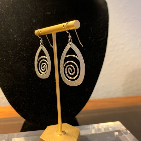Silver Spiral Earrings - Picture 7 of 7